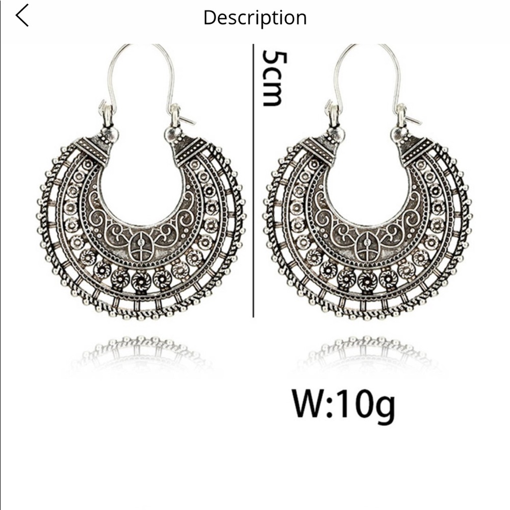 New Indian Tribal Brass Dangle Drop Earrings - Picture 3 of 4